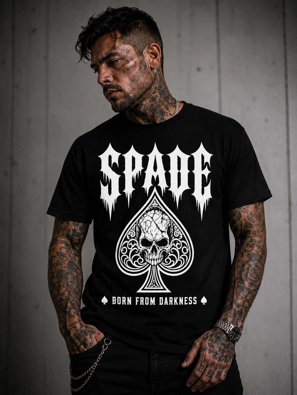 Spade 'Born From Darkness' Graphic T-Shirt
