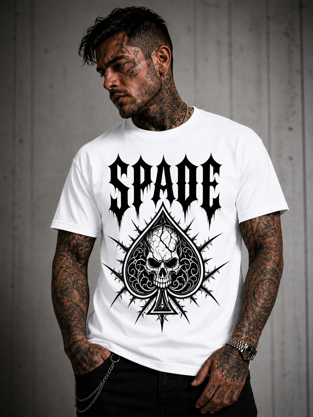 Spade Skull Tee — Gothic Ace of Spades Graphic T-Shirt
