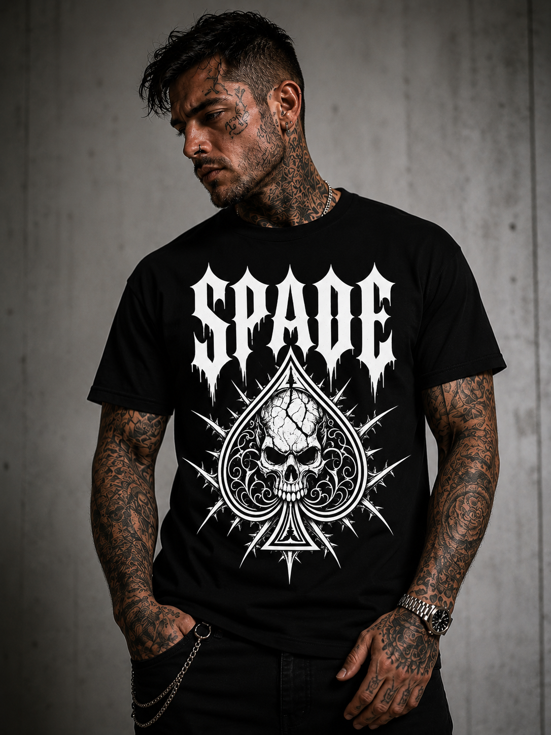 Spade Skull T-Shirt — Gothic Ace of Spades Graphic Tee