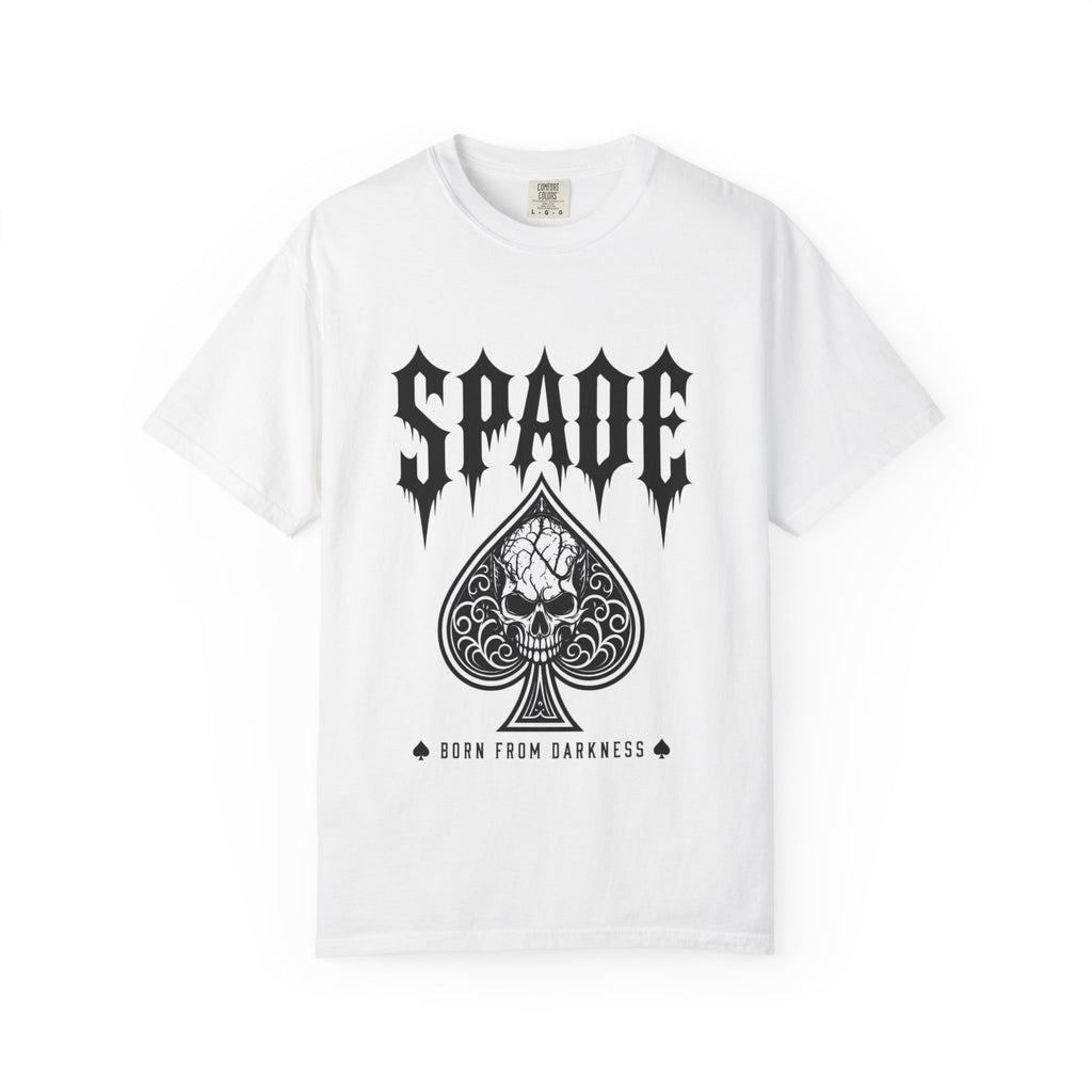 Spade Skull Tee — "Born From Darkness" Graphic T-Shirt
